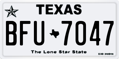 TX license plate BFU7047