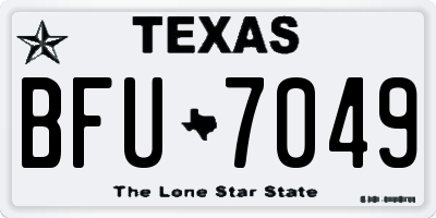 TX license plate BFU7049