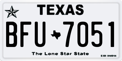 TX license plate BFU7051