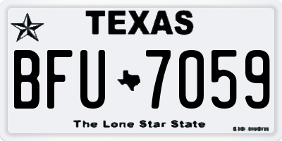 TX license plate BFU7059