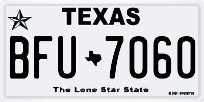 TX license plate BFU7060