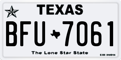 TX license plate BFU7061