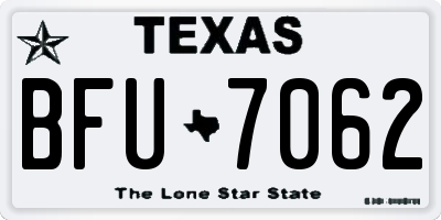 TX license plate BFU7062