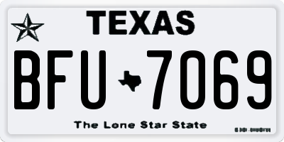 TX license plate BFU7069