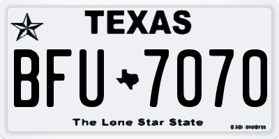 TX license plate BFU7070