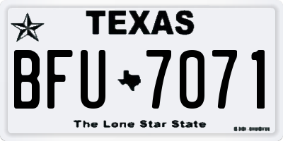 TX license plate BFU7071