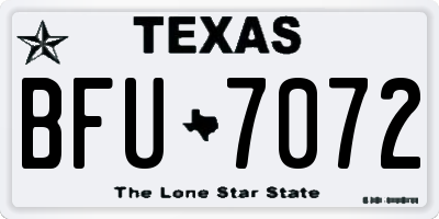 TX license plate BFU7072