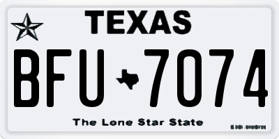 TX license plate BFU7074