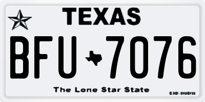 TX license plate BFU7076
