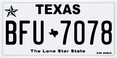 TX license plate BFU7078
