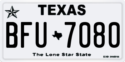 TX license plate BFU7080