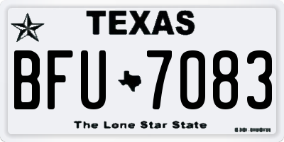 TX license plate BFU7083