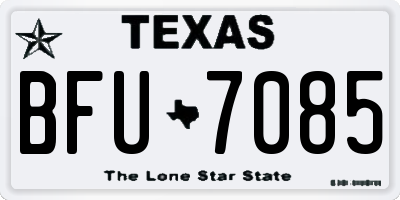 TX license plate BFU7085