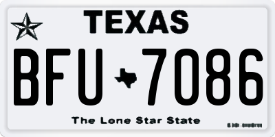 TX license plate BFU7086