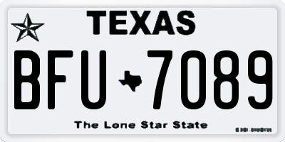 TX license plate BFU7089