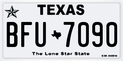TX license plate BFU7090