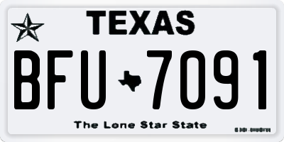 TX license plate BFU7091