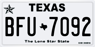 TX license plate BFU7092