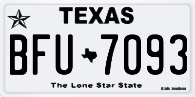 TX license plate BFU7093