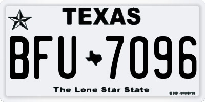 TX license plate BFU7096