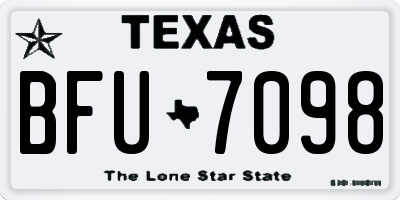 TX license plate BFU7098