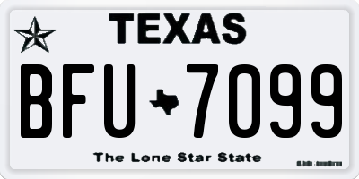 TX license plate BFU7099