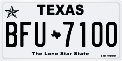 TX license plate BFU7100