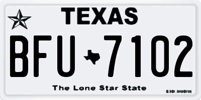 TX license plate BFU7102