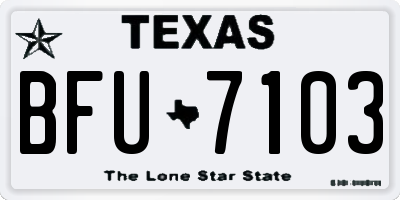 TX license plate BFU7103