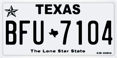 TX license plate BFU7104