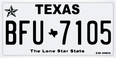 TX license plate BFU7105