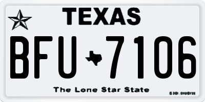 TX license plate BFU7106