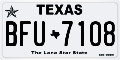 TX license plate BFU7108