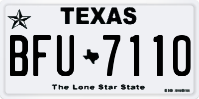 TX license plate BFU7110