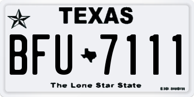 TX license plate BFU7111