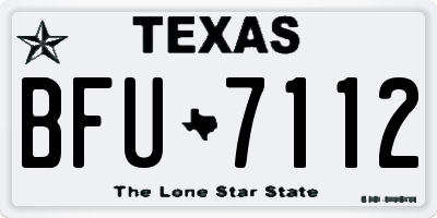 TX license plate BFU7112