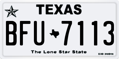 TX license plate BFU7113