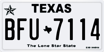 TX license plate BFU7114