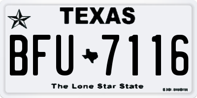 TX license plate BFU7116
