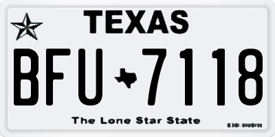 TX license plate BFU7118