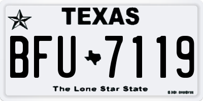 TX license plate BFU7119