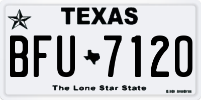 TX license plate BFU7120