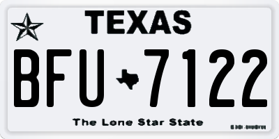 TX license plate BFU7122