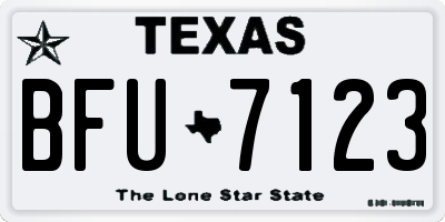 TX license plate BFU7123