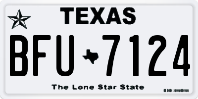 TX license plate BFU7124