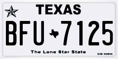 TX license plate BFU7125