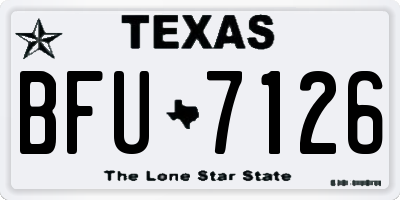 TX license plate BFU7126