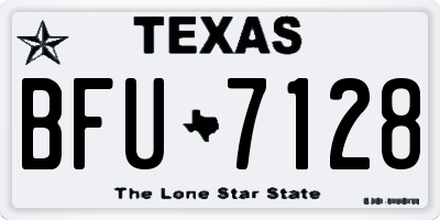 TX license plate BFU7128