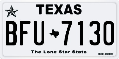 TX license plate BFU7130