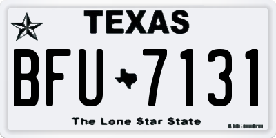 TX license plate BFU7131